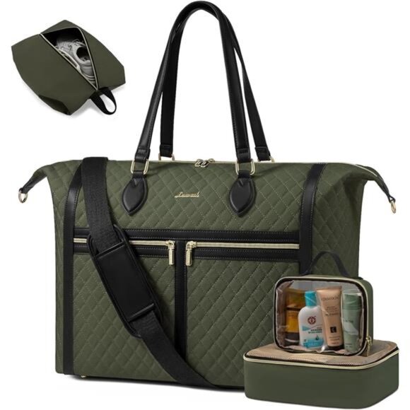 Duffle Bag With Shoes Compartment, Green - Picture 1 of 7